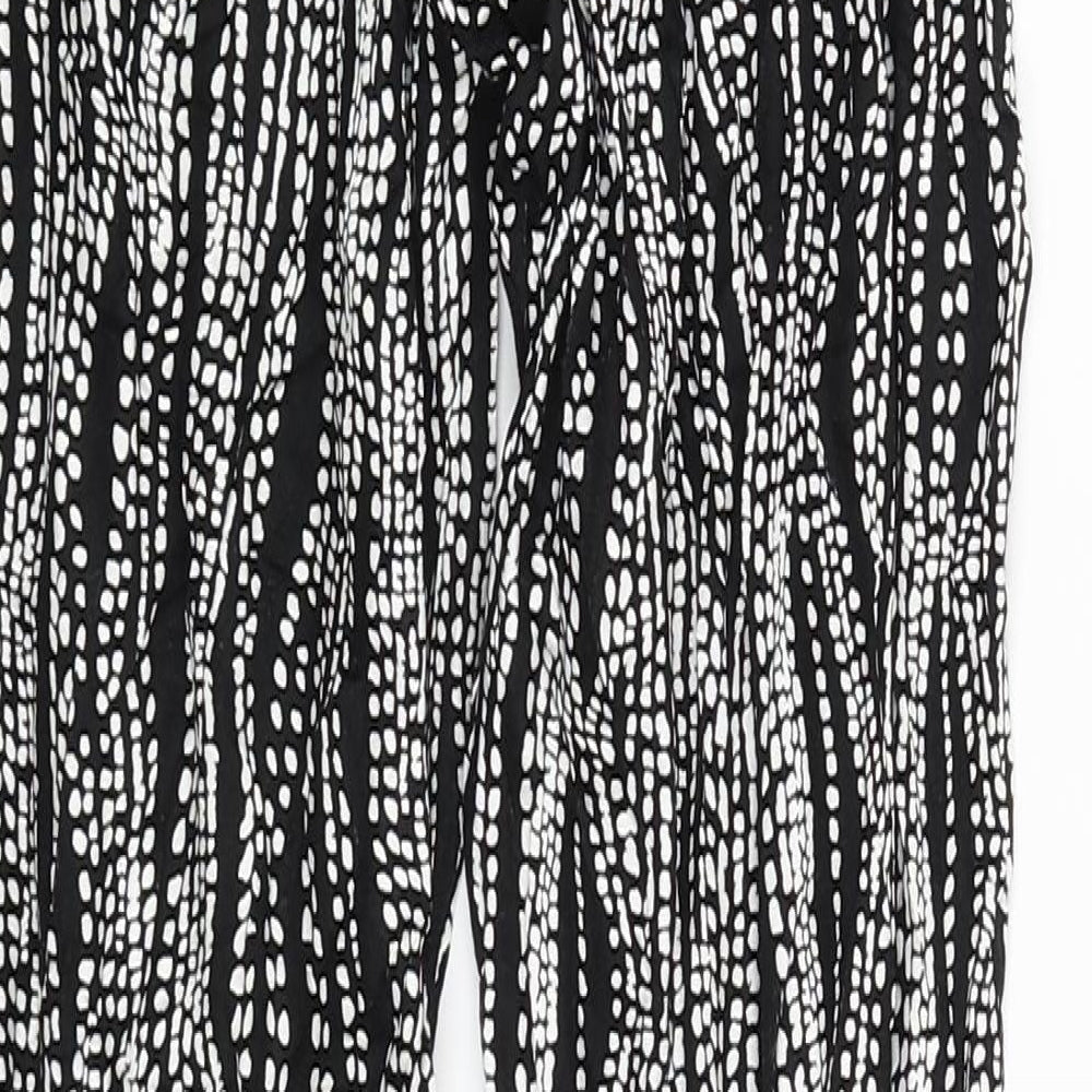 F&F Womens Black Striped Jogger Trousers Size 8 L26 in