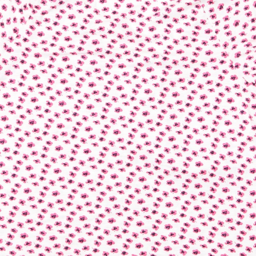 M&S Womens Pink Floral Basic Blouse Size 8