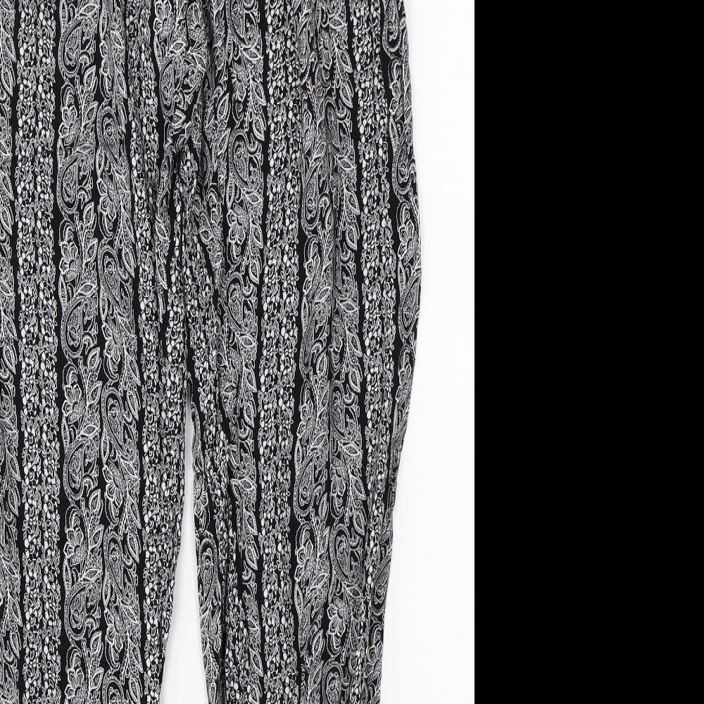 Select Womens Black Plaid Capri Trousers Size 12 L24 in