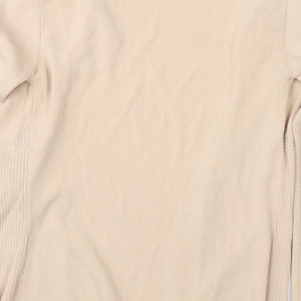 Womens UK Size 10 Wallis Beige Cardigan Jumper