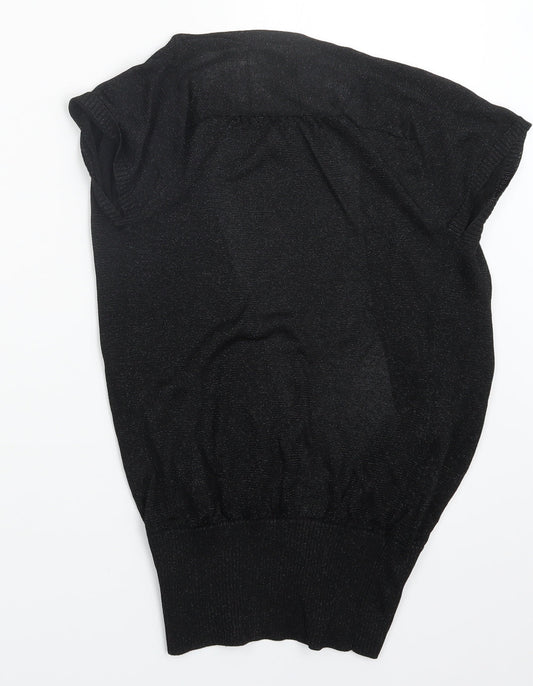 Womens UK Size 6 Warehouse Black Cardigan Jumper