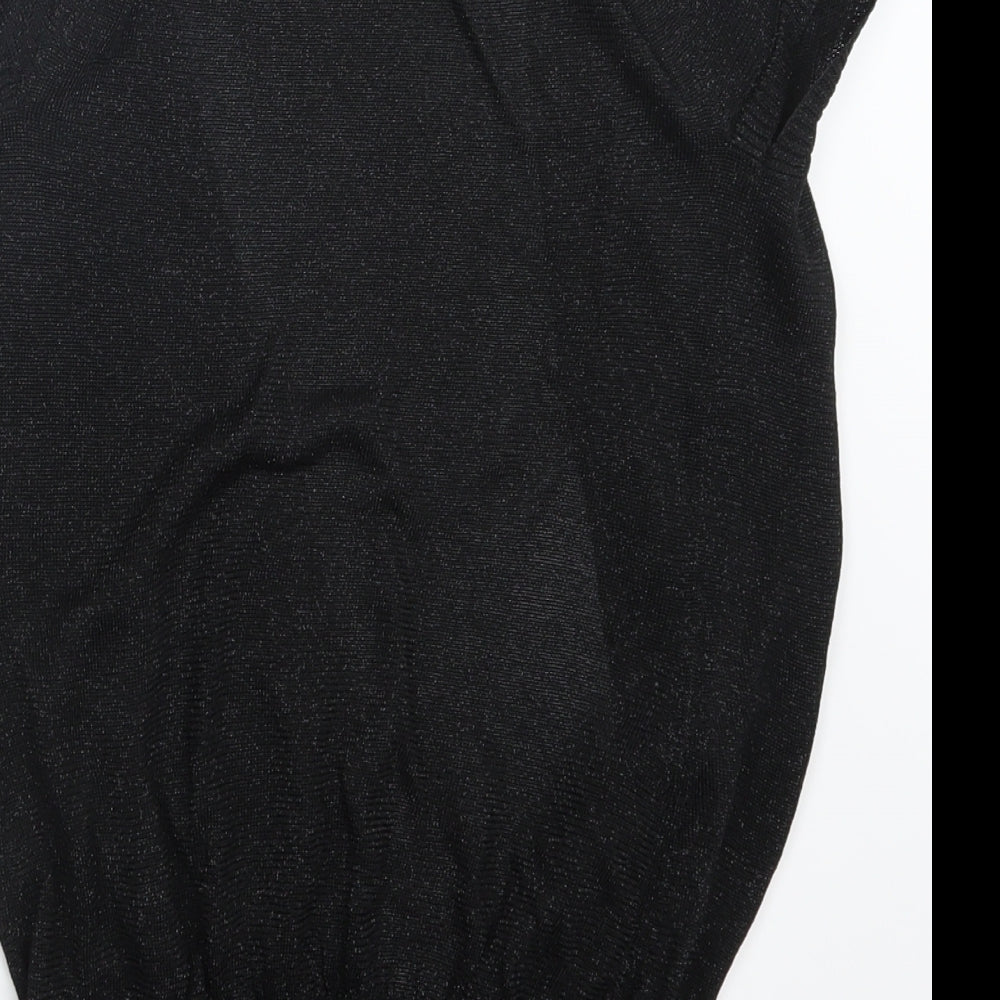 Womens UK Size 6 Warehouse Black Cardigan Jumper