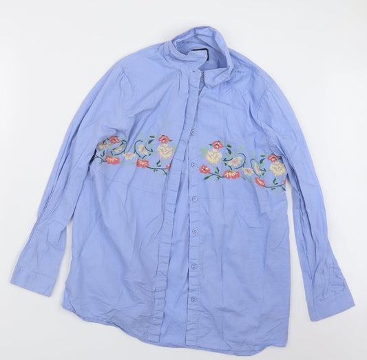 Womens UK Size 12 B. You Blue Basic Button-Up