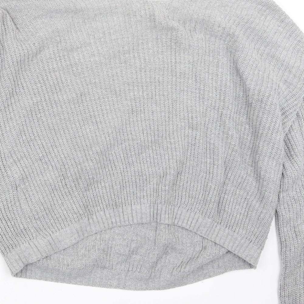 Boohoo Womens Grey Knit Pullover Jumper Size M