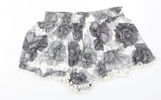 NEXT Womens Grey Floral  Mom Shorts Size 6