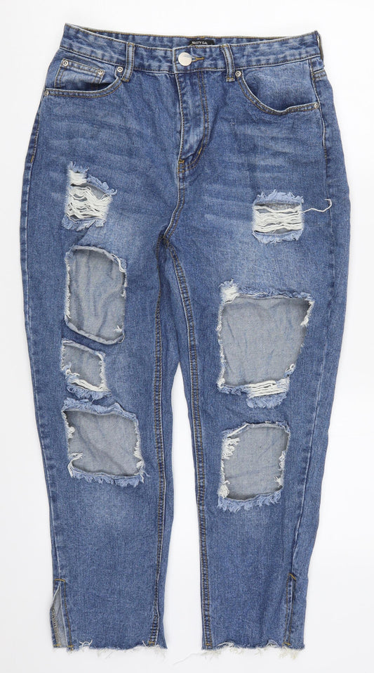 Womens UK Size 8 Nasty Gal Regular Fit Mom Blue Jeans