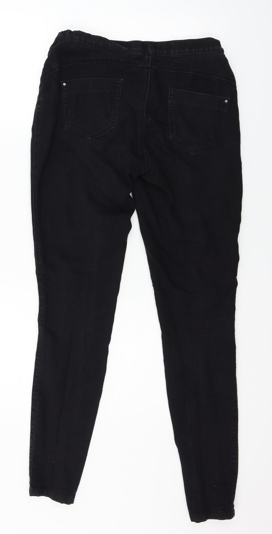 Denim & Co. Womens Black Denim Skinny Jeans Size 10 L29 in