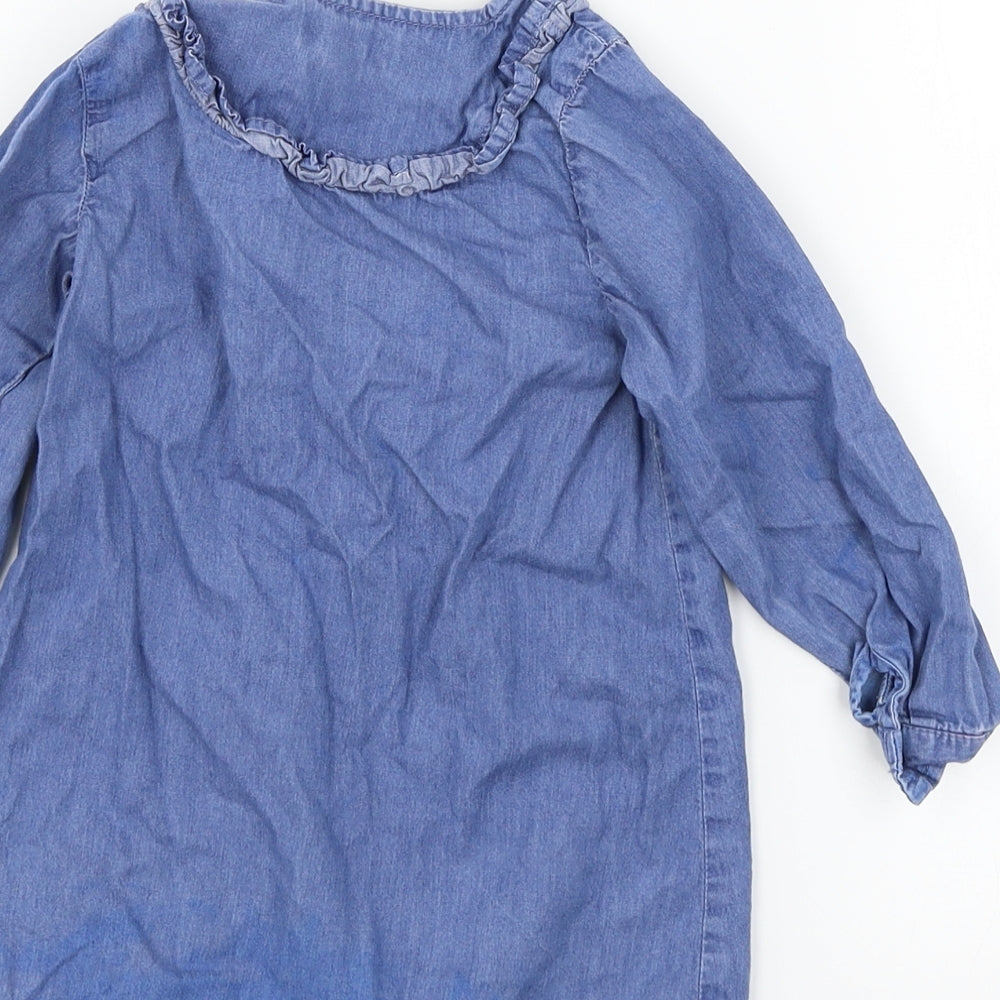 Primark Girls Blue Denim Shirt Dress Size S