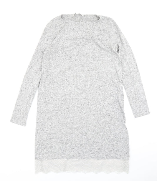 Tu Womens Grey A-Line Size 10 - Lace hem