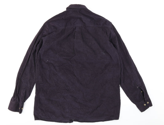 Tom Hagan Mens Blue Corduroy Button-Up Size M