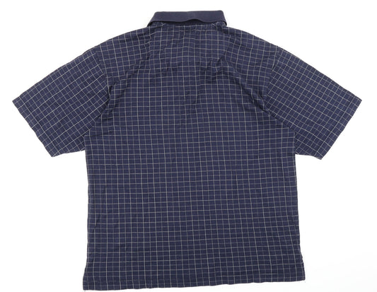 Cherokee Mens Blue Check Polo Size M