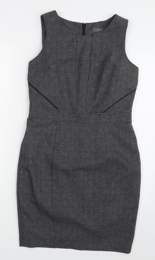 Additional front view of Atmosphere women’s grey check fit & flare, size UK 10