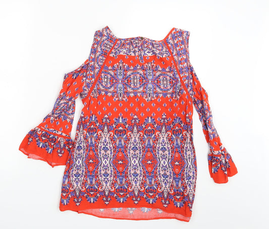 F&F Womens Multicoloured Argyle/Diamond Basic Blouse Size 10