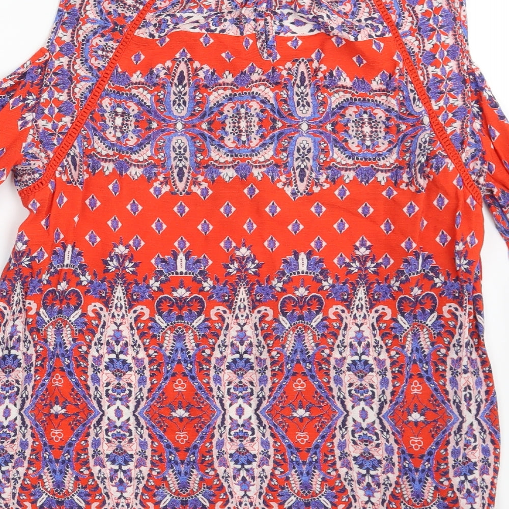 F&F Womens Multicoloured Argyle/Diamond Basic Blouse Size 10