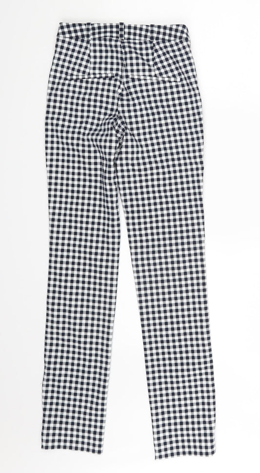 Mango Womens Multicoloured Plaid Trousers Size 4 L28 in