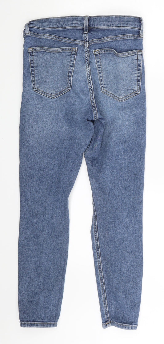 Topshop Womens Blue Denim Skinny Jeans Size 28 in L24 in