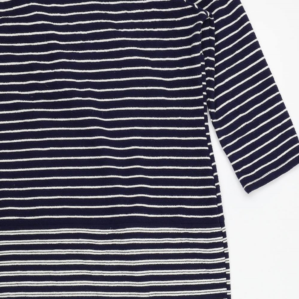 Bonmarché Womens Blue Striped A-Line Size 12