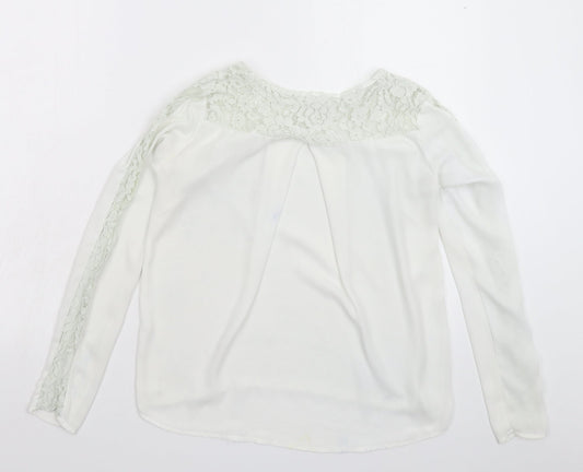 Womens UK Size 10 Preworn White Basic Blouse
