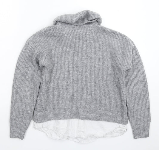 New Look Womens Grey Knit Pullover Jumper Size S