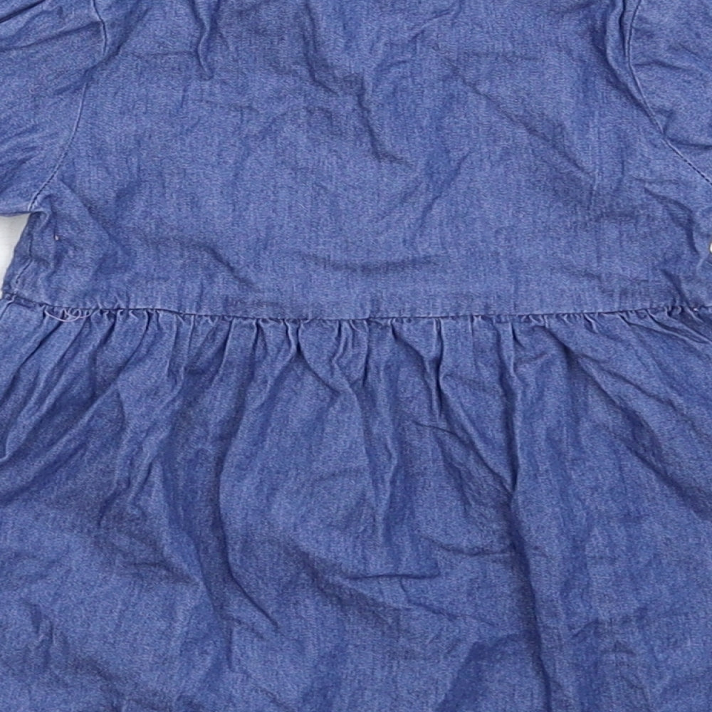 Primark Girls Blue Denim Shirt Dress Size 9-12 Months