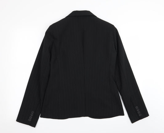 Primark Womens Black Striped  Jacket Blazer Size 12