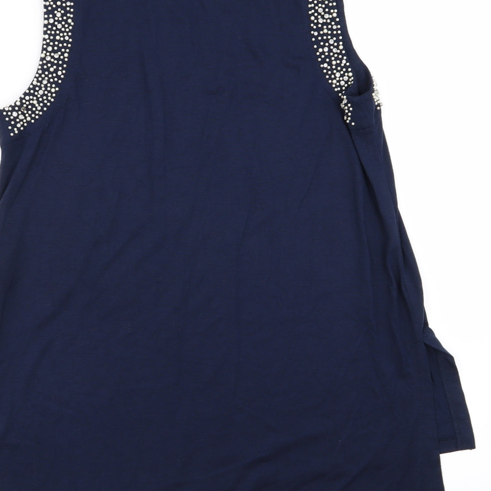 Womens UK Size 10 A&G Blue Basic Tank