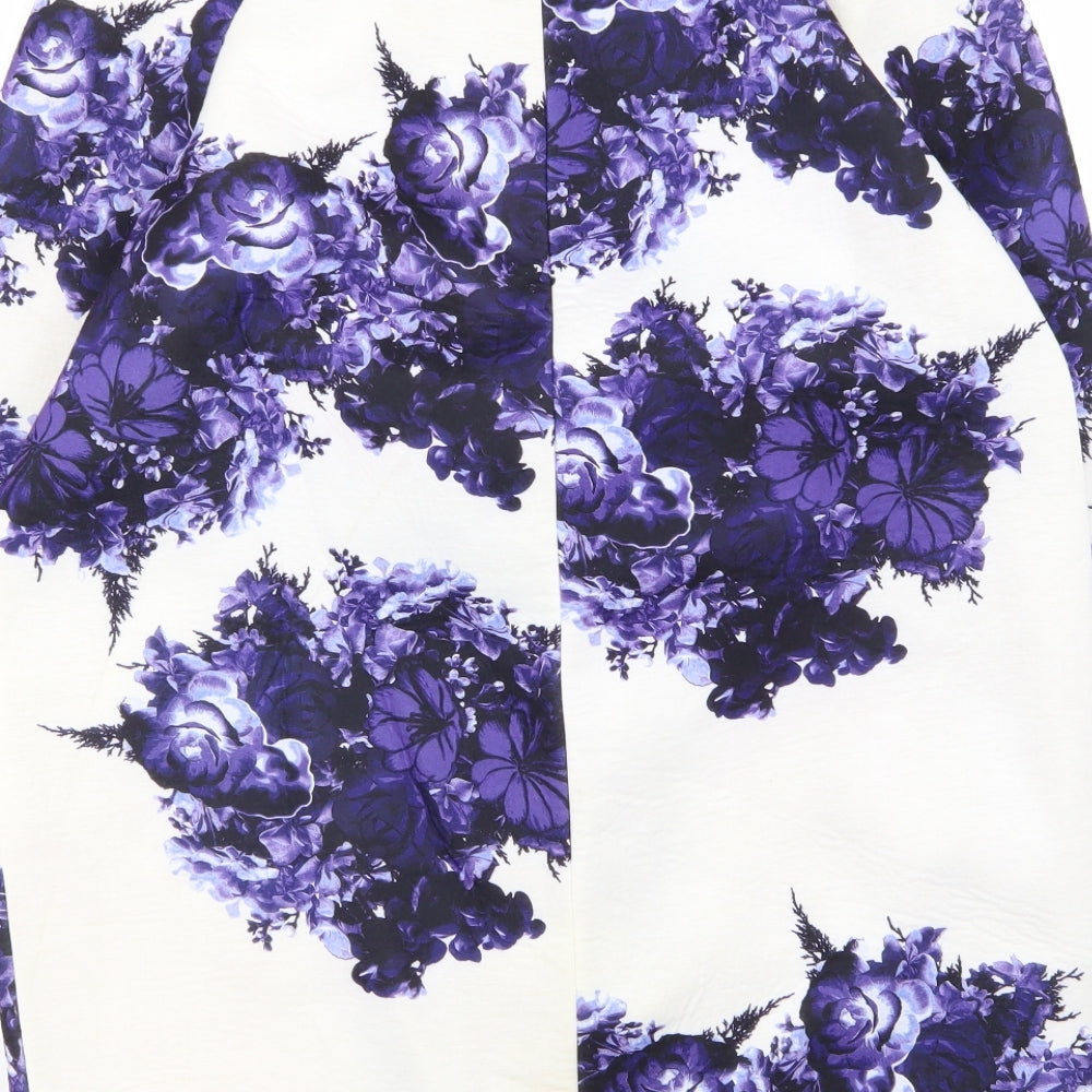 Primark Womens Multicoloured Geometric Overcoat Coat Size 14