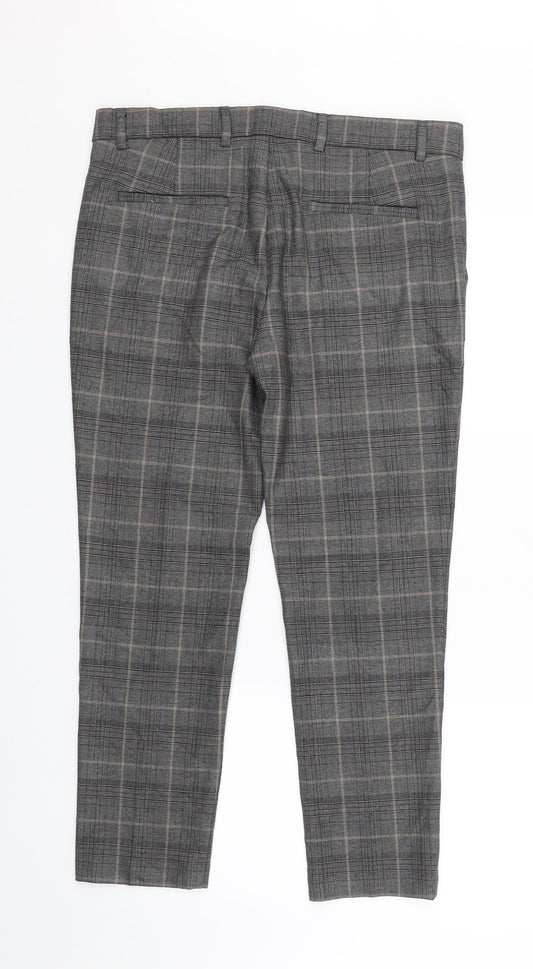Womens UK Size 34 River Island Regular Fit Carrot Grey Trousers