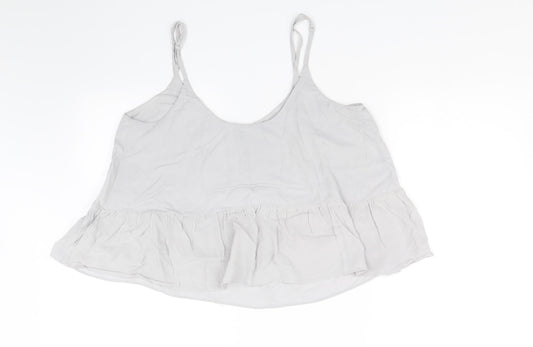 Womens UK Size 12 Topshop Grey Cropped Tank