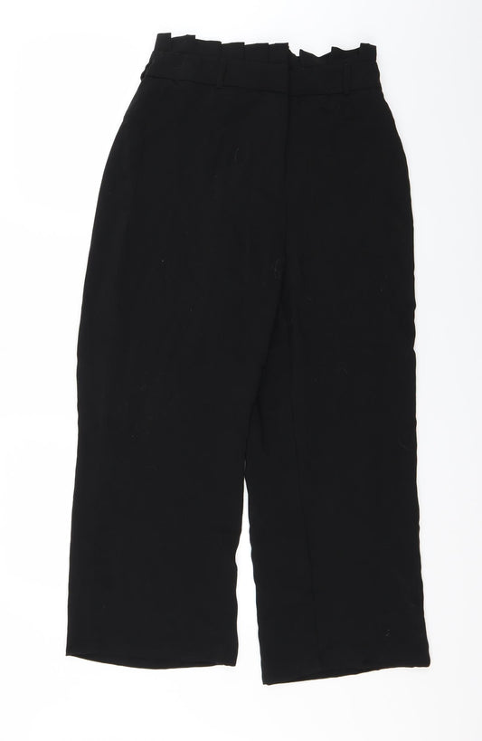 Womens UK Size 10 River Island Regular Fit Black Trousers