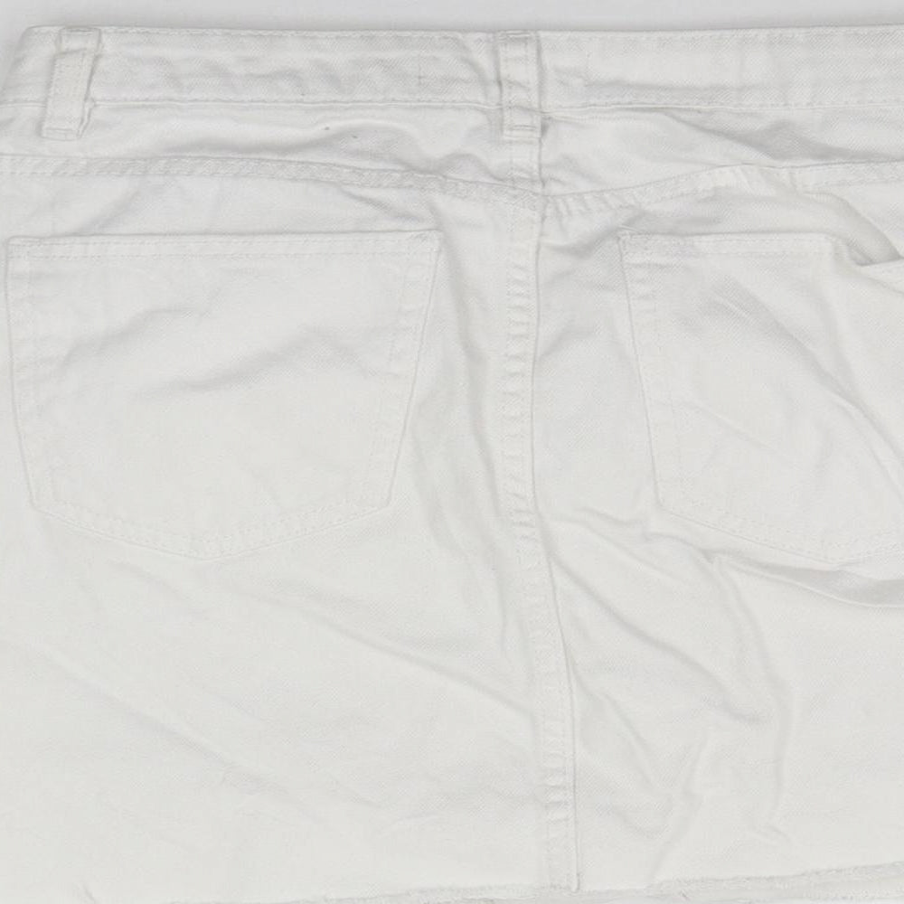 deniem co Womens White A-Line Skirt Size 10