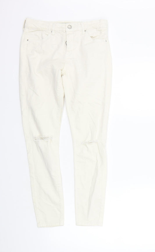 Womens UK Size 28 in Topshop Regular Fit Beige Trousers