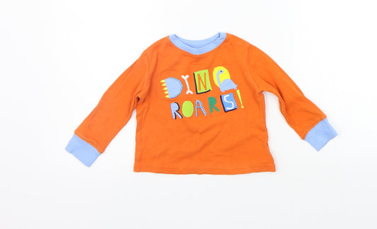 Mothercare Boys Orange Pullover Jumper Size 12-18 Months