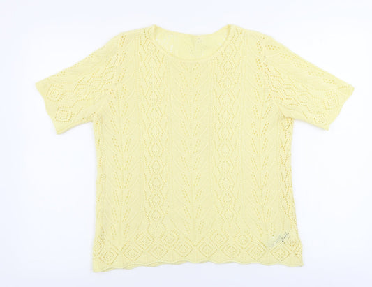 St Michael Womens Yellow Basic T-Shirt Size 12