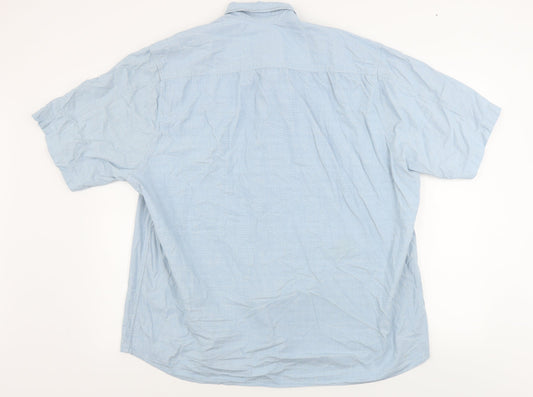 Mens UK Size L George Green Button-Up Short Sleeve Casual Shirt