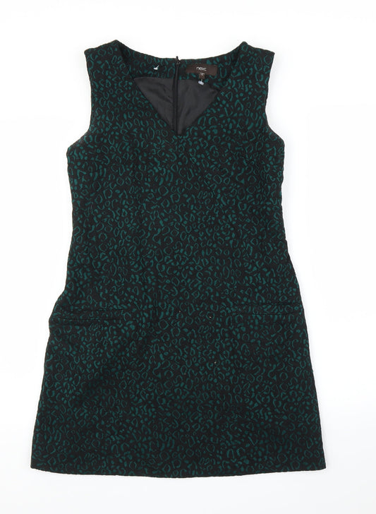 NEXT Womens Green A-Line Size 10 - Leopard print