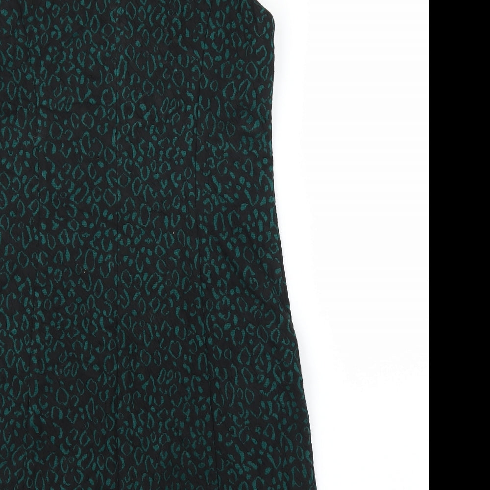 NEXT Womens Green A-Line Size 10 - Leopard print