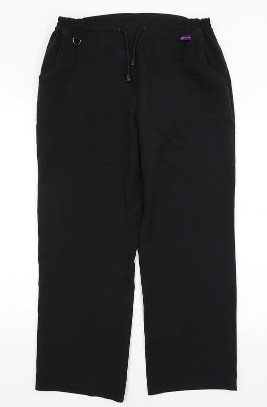 Womens UK Size 14 Dimensions Regular Fit Dress Pants Black Trousers