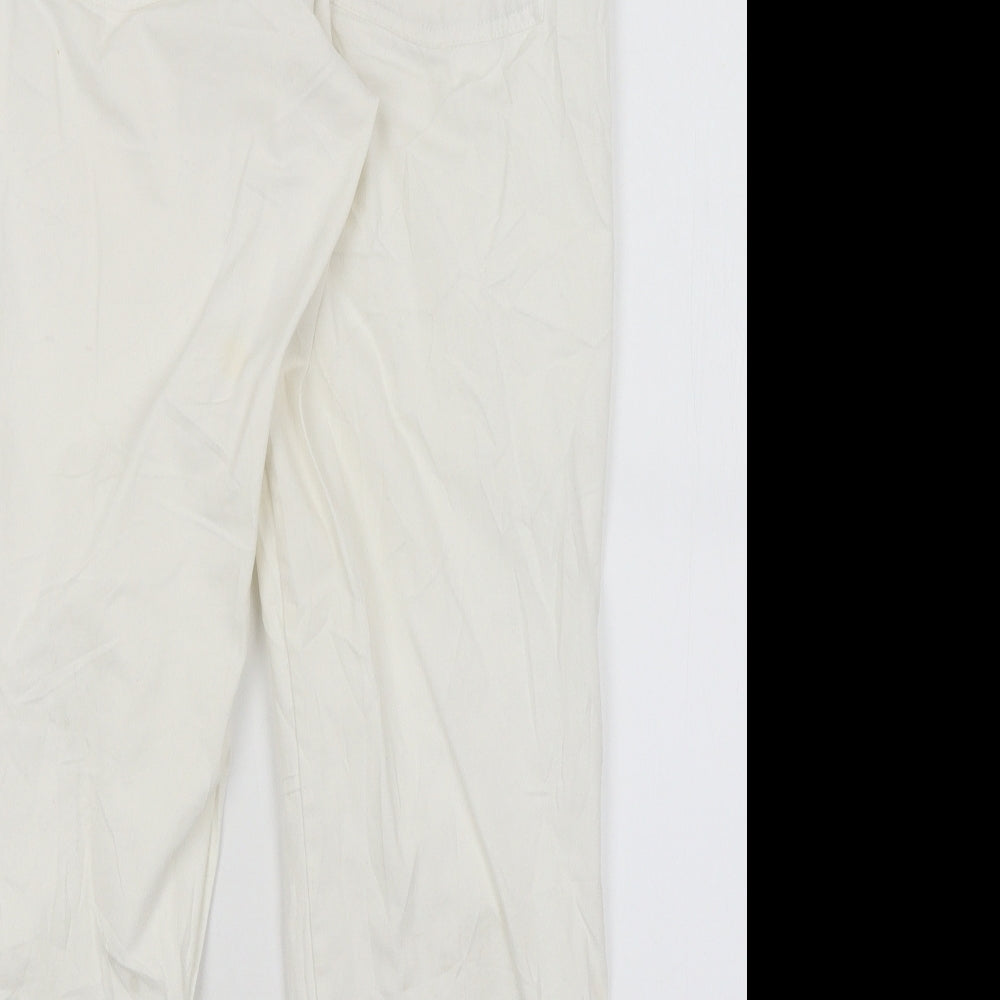 Womens UK Size S Astradivarius Regular Fit Capri White Trousers