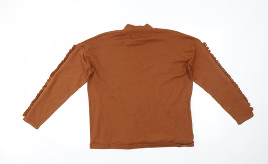 Womens UK Size L Papaya Brown Pullover Jumper