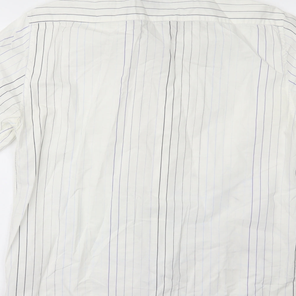 Mens UK Size L NEXT White Button-Up Short Sleeve Casual Shirt