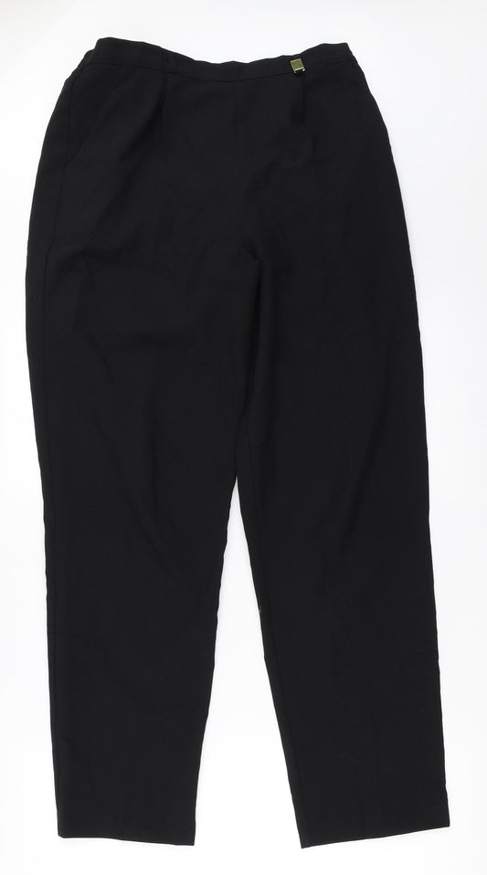 Womens UK Size 14 Classic Regular Fit Black Trousers