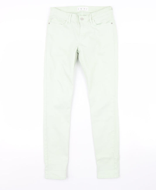 Womens UK Size 6 Mango Regular Fit Skinny Green Jeans