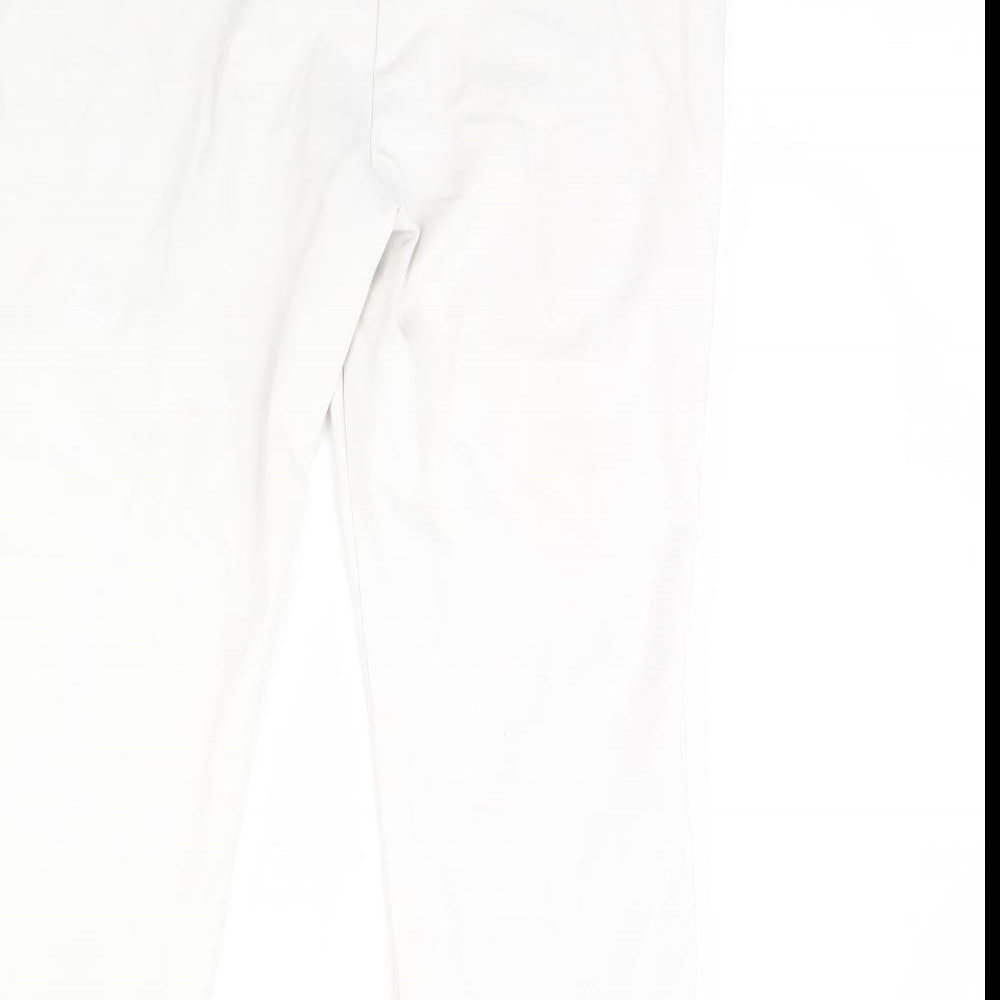 Womens UK Size 16 Papaya Regular Fit White Trousers