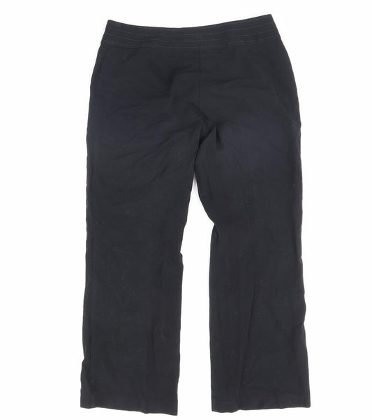 Womens UK Size 12 M&S Regular Fit Dress Pants Black Trousers