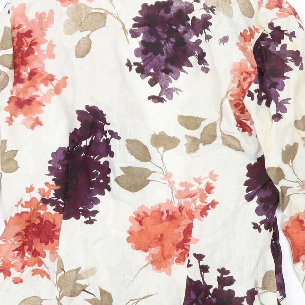 Alex & Co Womens Beige Floral Jacket Size 10