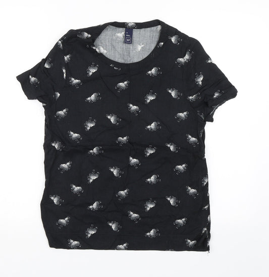 Womens UK Size XS Gap Black Basic T-Shirt