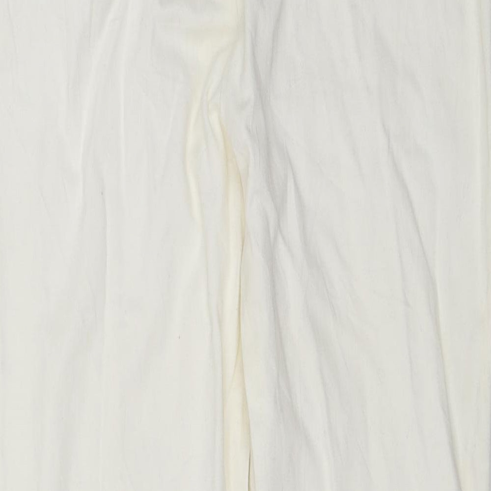 Womens UK Size 12 M&Co Regular Fit Chino White Trousers