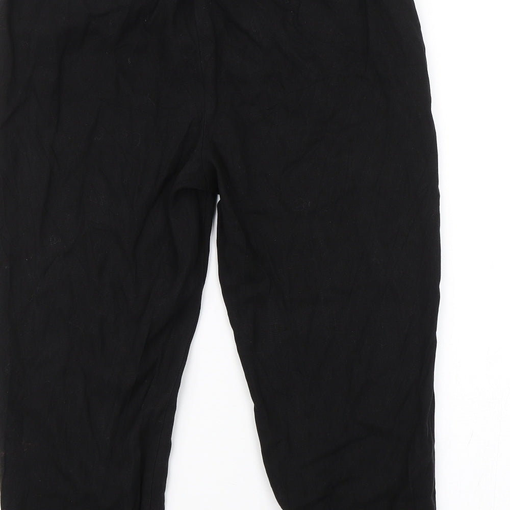 Womens UK Size L Zara Regular Fit Black Trousers