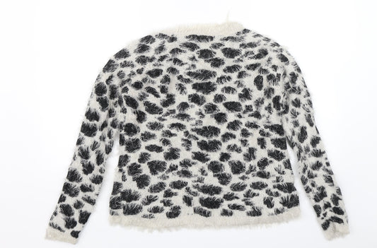 George Womens Black Animal Print Pullover Jumper Size 8